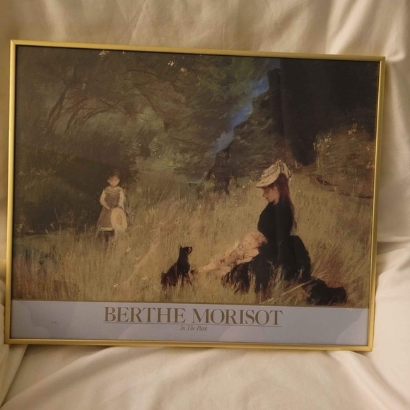 Vintage Berthe Morisot 'In The Park' Professionally Framed Print Behind Glass - Picture 3 of 10